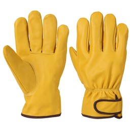 LASGJYF Leather Work Gloves,Gardening Gloves for Men and Women,Leather Work Gloves for Men,Cowhide Gloves,Welding Glove (L)