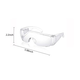 LAIYOHO 2 Pieces Protective Glasses with Scratch Resistant Eyewear Lenses UV Protection Adult Over Glasses Goggle for Construction Laboratory Chemistry Class