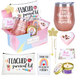 NaiCeay Best Teacher Appreciation Gifts for Women, Back to School, Christmas, Thank You Gifts for New Teacher-12 oz Tumbler Set