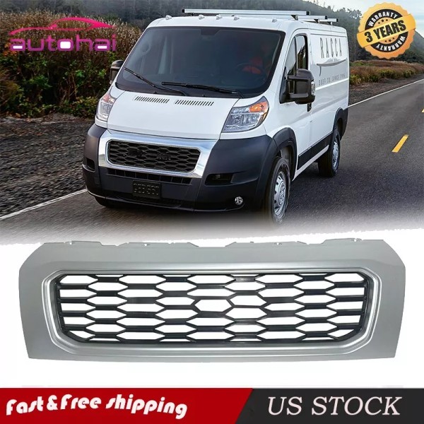 Autohai Front Grill for 2019-2022 Ram ProMaster 1500/2500/3500 Gloss Black