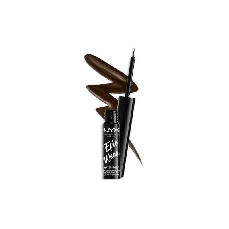 NYX Professional Makeup,Epic Wear, Delineador Líquido de Ojos, Brown, 3.5ML