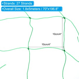 PATIKIL Garden Trellis Netting 6x16 Ft, 2 Pack 4x4 in 27 Strands Mesh Plant Growing Supporting Climbing Net for Flowers Fruits Vegetables, Green