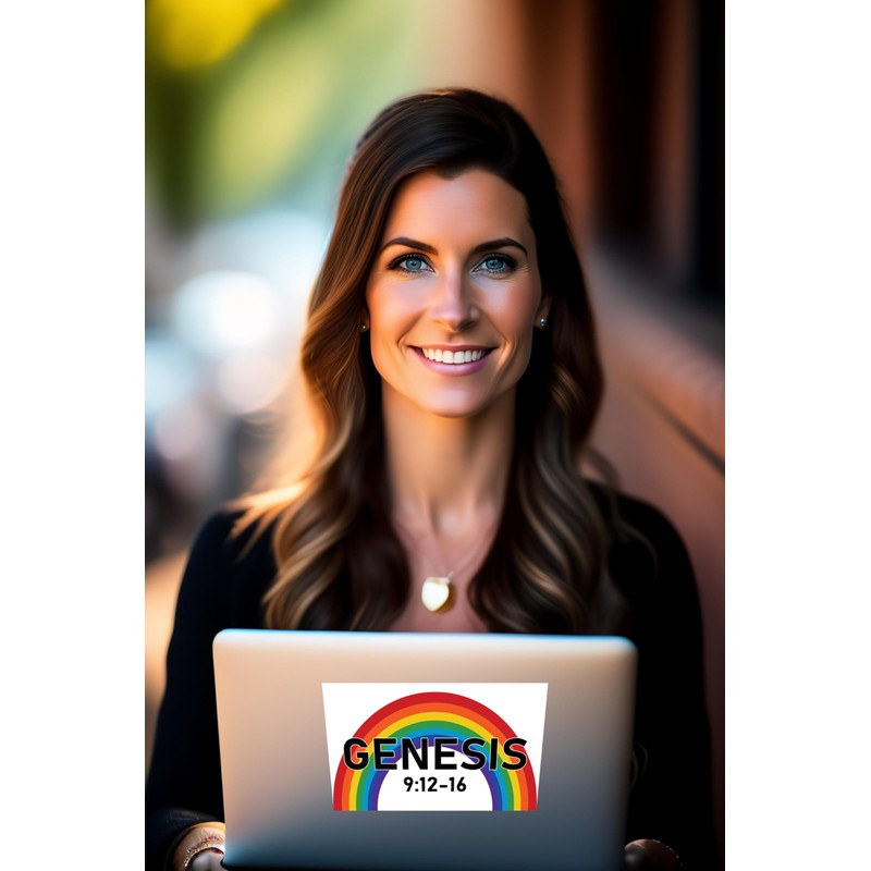 Rainbow Genesis 9:12-16 Sticker 4x7 Bible Christian Pride Stickers