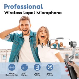 HEHOTTC USB C Mini Wireless Lavalier Microphone for iPhone 15 16, iOS and Android Devices - Noise Reduction Lapel Mic for Recording, Clip on Mic, Omni Lav Mic for Video Recording, Tiktok, Youtube, Vlog