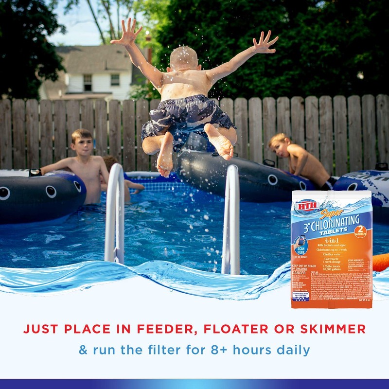 HTH 42032 Super 3-inch Chlorinating Tablets Swimming Pool Chlorine Sanitizer,