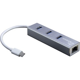 Inter-Tech Argus IT-410-S Adapter USB Type C - GbitLAN with 3x USB 3.0 Hub