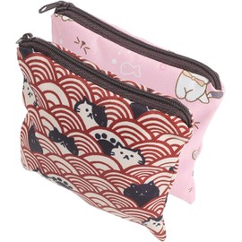 2piezas Bolsa Portátil para Toallas Sanitarias con Diseño de Gato Organizador Reutilizable para Mujeres para Almacenamiento Higiénico y Uso Diario