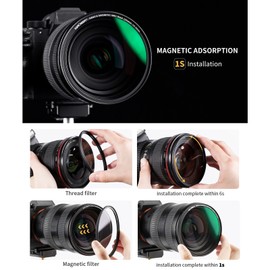 K&F CONCEPT NANO-X-1/4 Soft Focus Filter Diffusion Filter with Waterproof Dust-Proof FMC Green Film for Camera Lens 67mm Diameter