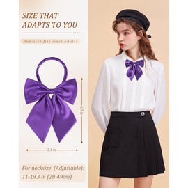 AWAYTR Ladies Adjustable Pre tied Bowtie - Solid Color Bow Ties for Women (Purple