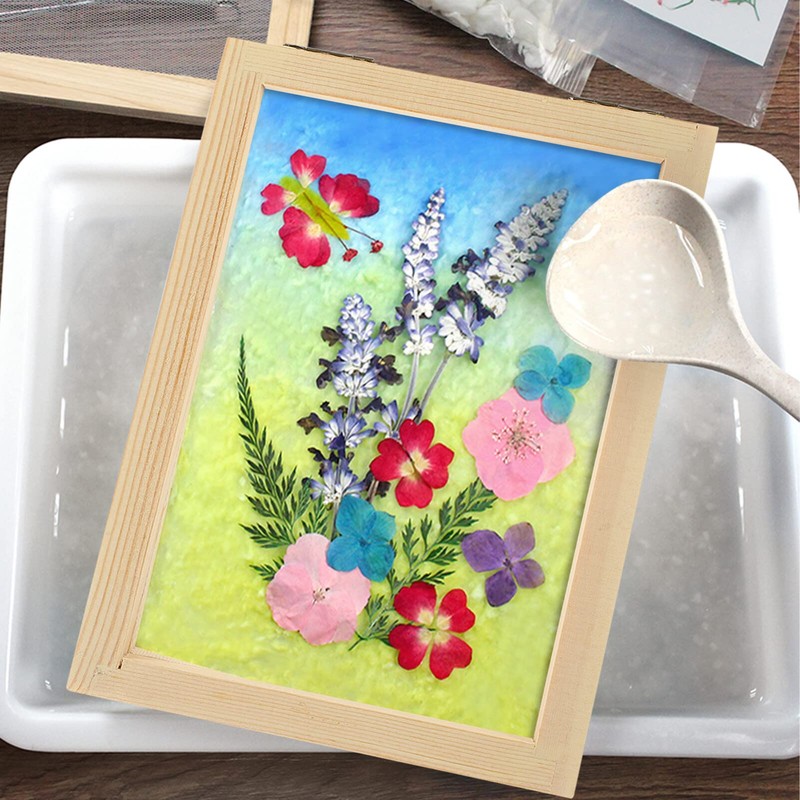 Lurrose Wooden Papermaking Screen and Deckle Wooden Paper Making Frame