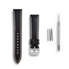 WOCCI 20mm Luxury Watch Band, Italian Leather Strap with Silver