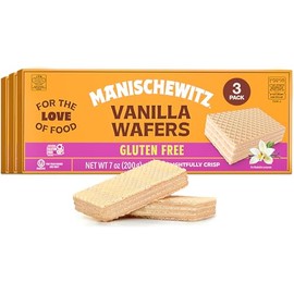 Manishewitz Gluten Free Vanilla Wafers, 7oz (3 Pack) Crispy Wafer with Creamy Vanilla Filling | Dairy Free | Non GMO | Kosher (including Passover)