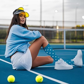 ACTINPUT 4 Pairs of Compression Socks for Men and Women, Colourful Support Stockings, Compression Socks for Sports, Flight, Running, Travel, Cycling, Nurse (4105 - Blue, S-M)