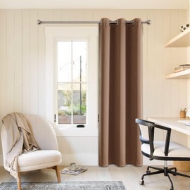 ChrisDowa Grommet Blackout Curtains for Bedroom - Thermal Insulated Room Darkening Curtains for Living Room (1 Panel Set, Cappuccino, 42W x 84L)