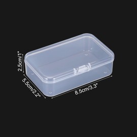 PATIKIL 3.3x2.2x1 Inch Clear Storage Box with Hinged Lid, 20Pack Plastic Stackable Rectangle Organizer Container for Bead Jewelry Small Item Art Craft Project