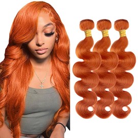 28 30 32 inch 350 Human Hair Bundles Ginger Body Wave Bundles Human Hair Ginger Orange Bundle #350 Body Wave Bundle