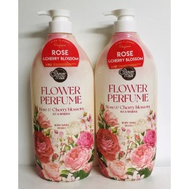 Shower Mate 2-Pack Shower Mate ~ Rose & Cherry Blossom Body Wash 31.7 fl oz Each