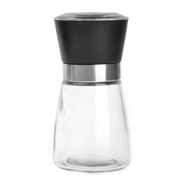 BlueSnail Manual Grips Glass Salt Pepper Grinder Seasoning Bottle (5.1", Black)