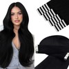 YoungSee 65 cm Tape Extensions Real Hair Black Invisible Tape-In
