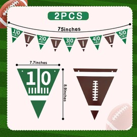 Superbowl Party Decorations, 2 Pack Football Hanging Garland Football Paper Cutouts for Birthday, Football Party Decorations for Sports Theme Birthday Football Trunk or Treat Tailgate Game Day Supply