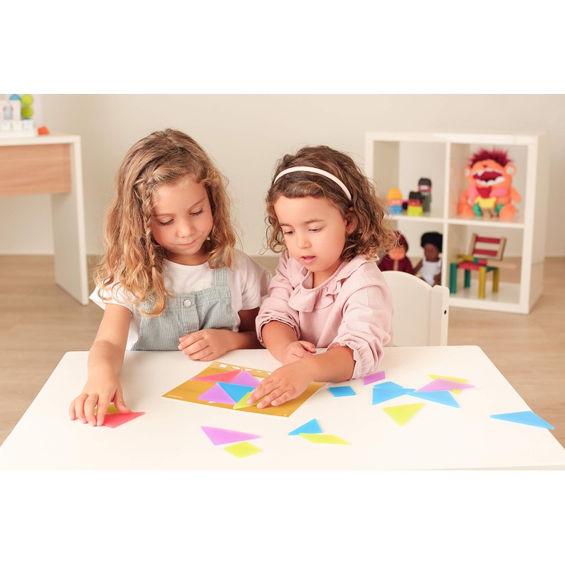 Miniland 32163 Tangram Game for Light Tables, Multi-Colour, M