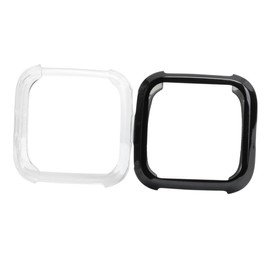 TEHAUX 2pcs Anti-Scratch Cover Plating Protective Case Smartwatch Cases Protector Wrist Resistant Case Anti Scratch Cover Enclosure Smart Watch Shockproof Shell Black