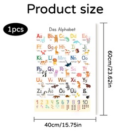 VTYTZZ Alphabet Poster, Abc Poster for Children, Alphabet Learning, Letters Learning, Large Abc Learning Poster DIN A2 (60 x 42 cm), Poster without Frame, for Learning Children's Room, Primary School