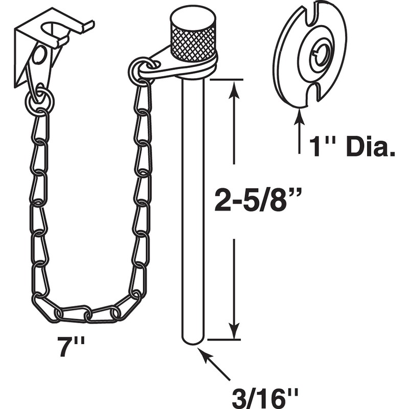Prime-Line U 9858 Sliding Patio Door Pin, 3/16 In. x