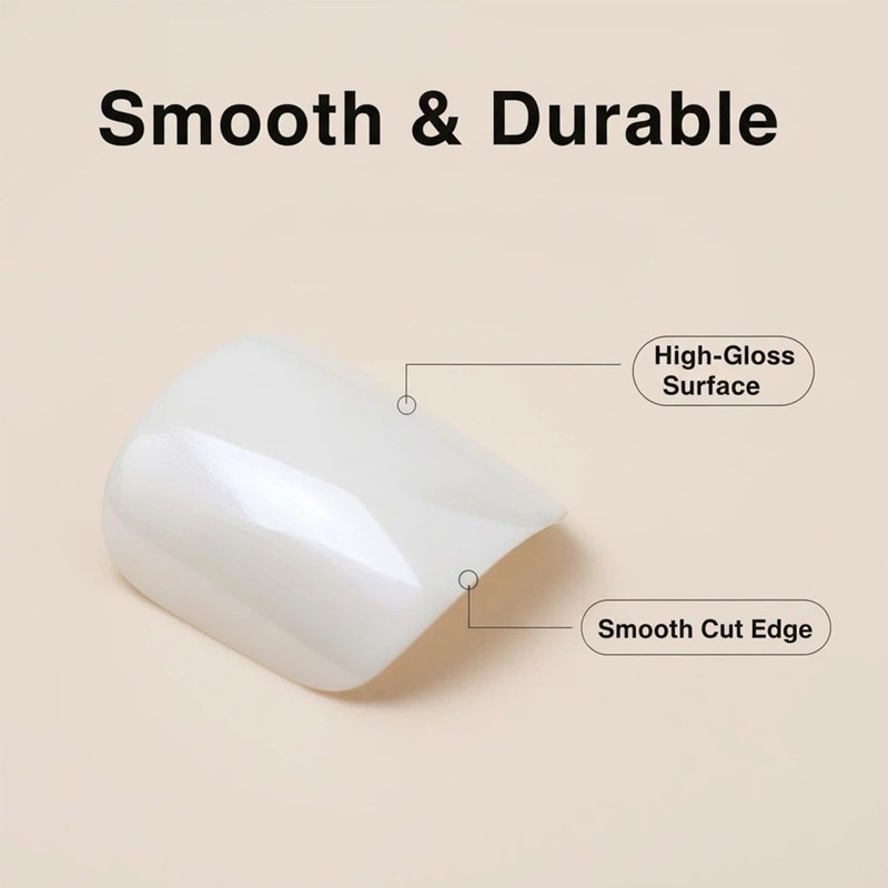 White Chrome Press on Toenails Short Square Fake Toe Nails