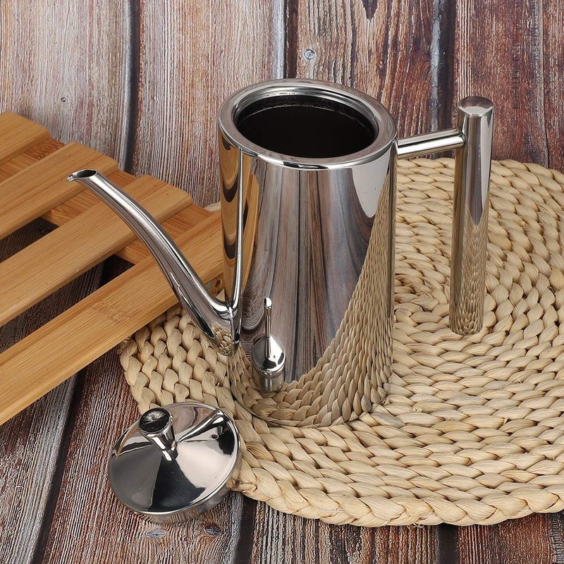 Natudeco Oil Pot Kitchen Oil Bottle Stainless Steel Dustproof Leak-proof