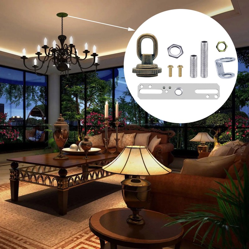 ECUDIS Light Fixture Cross Bar Kit, 1/4 IP Center Lamp