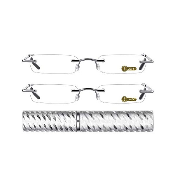 Luff 2 Pack Mini Reading Glasses Upgrade Portable Readers Unisex