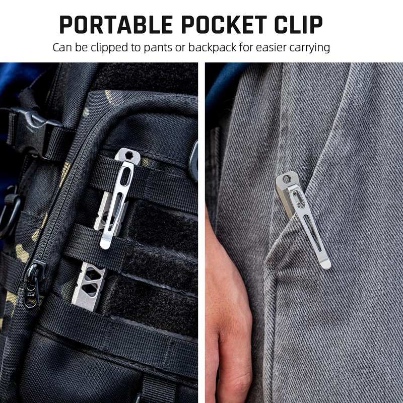 TISUR Titanium EDC Pry Bar, Keychain Pry Bar Multitool With