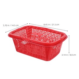 SEWOART Mini Fruit Basket with Lid 8.46X5.70X3.14In Plastic Berry Picking Basket Vented Produce with Handle for Garden Harvest Fridge Storage and Outdoor Use