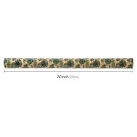 RUSPEPA Kraft Wrapping Paper Roll - Green Leaf Pattern - 30 Inches x 100 Feet