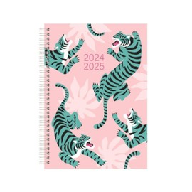 2024-2025 Academic Mid-Year Diary A5 Week to View Wiro Bound Planner Student Journal Organiser - TIGER (Design No. 1)