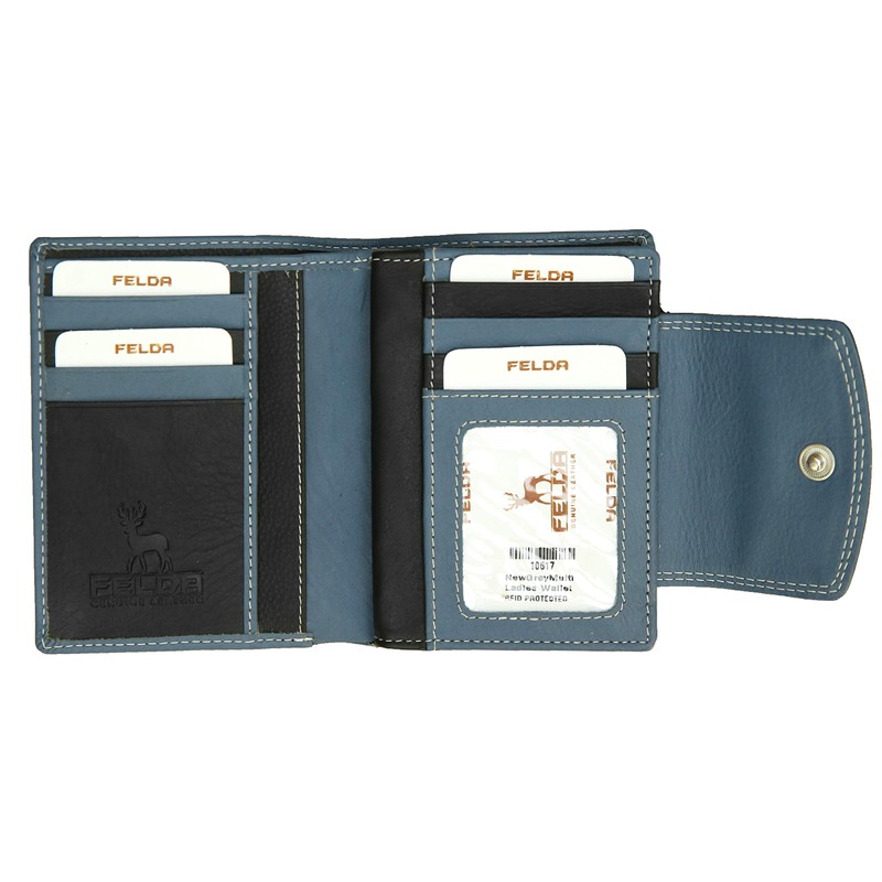 Felda women's wallet genuine leather card slots & coin pocket,