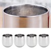Set of 4 Coffee Cups, Stainless Steel, Double-Walled Insulation, Prevent