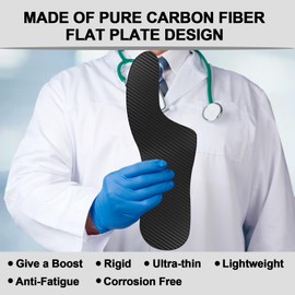 Edvbela Mortons Extension Orthotic, Carbon Fiber Insole for Morton's Toe, Broken Big Toe, Turf Toe, Hallux Rigidus, Foot Fractures, Arthritis, Rigid Insert - 1 Piece 265mm