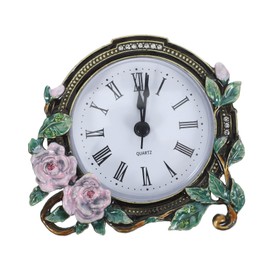 ABOOFAN Vintage Mini Table Clock European Style Desktop Clock with Silent Movement Ornament for Home Decor Addition to Any Space