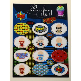 Honeybug MAGNETIC reborn doll PACIFIER SUPERHEROES SPRINKLES sheet 12 decals