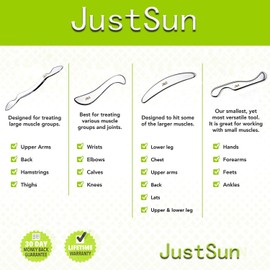 JustSun Stainless Steel Gua Sha Scraping Massage Tool -Medical Grade IASTM Tools Great Soft Tissue Mobilization Tools (Style-10)