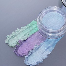 Pretty Diva 6 Jars Chrome Nail Powder, Magic Pearl Chrome Nail Powder Kit Mirror Effect Iridescent Aurora Mermaid Chrome Powder Nail Pigment