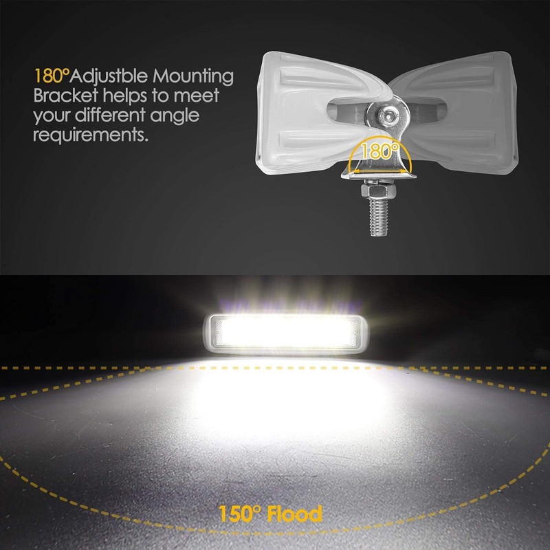 Partsam Waterproof Led Boat Lights White Beam 6.3 inch 36W