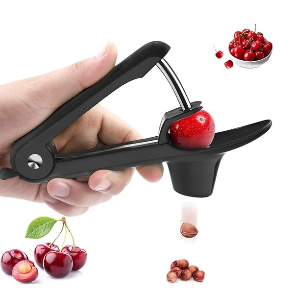 Cherry Pitter - Cherry Stone Remover Olive Pitter Kitchen Tools for Quick Removal Fruit Stones (Black)