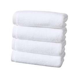Minkissy 4pcs Pure Cotton Thickened Bath Linen Sets 35x75cm Large Face Washers Hotel Spa Towels Set