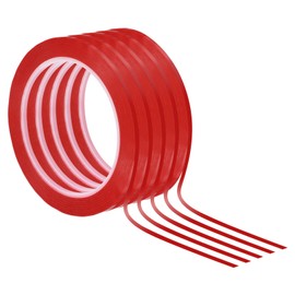 PATIKIL Whiteboard Tape 2mm X 66m, 5 Pack Thin Dry Erase Tape for Graphic Chart Marking DIY Art, Red