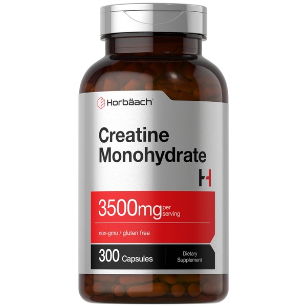 Horbäach Creatine Monohydrate Capsules | 3500mg | 300 Count |