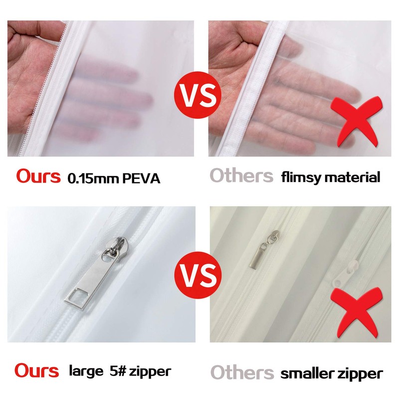 Mskitchen Garment Bags for Closet Storage Garment Covers Clear Clothes