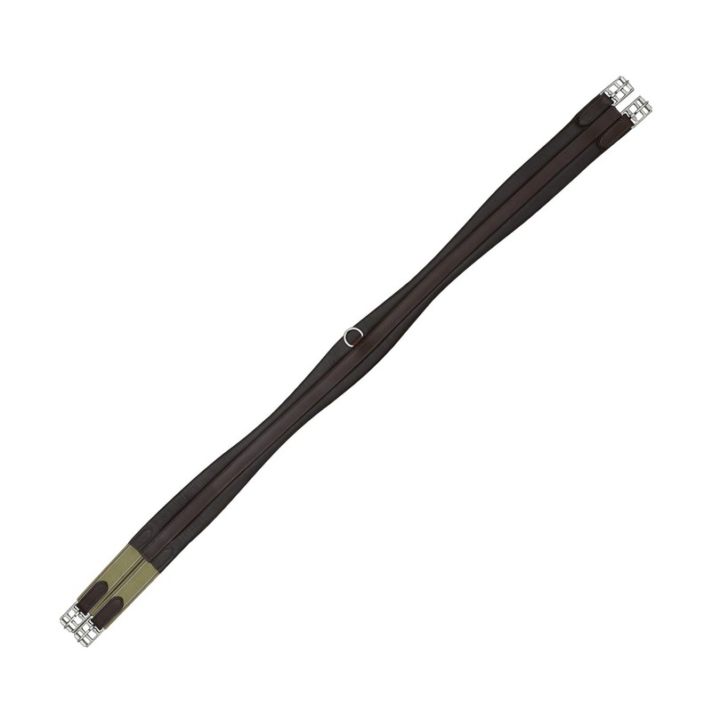 SIE EQUESTRIAN Contoured Leather Chafeless Girth Black Brown 46" /48"